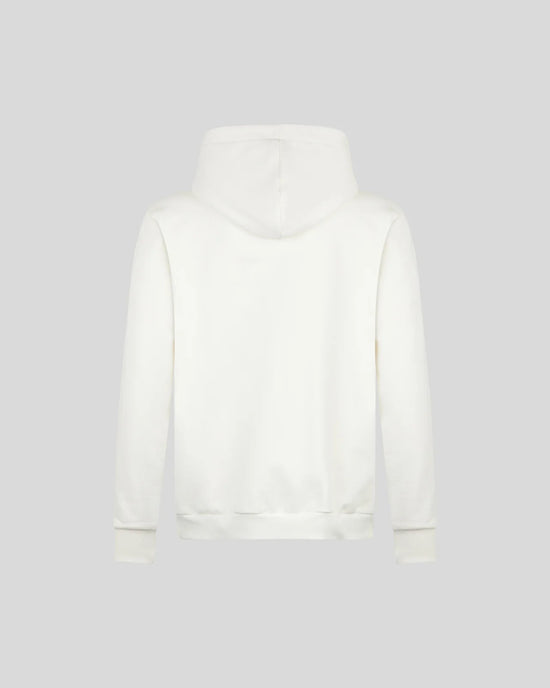 WHITE HOODIE WITH EMBROIDERED LOGO