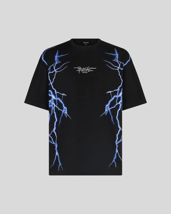 PHOBIA ARCHIVE t-shirt fulmini laterali black light blue new lightning