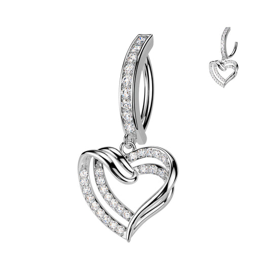 Piercing cerchio ombelico con gioiello pendente