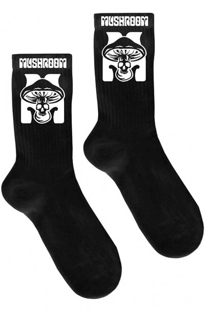 SOCKS LOGO MUSHROOM BLK