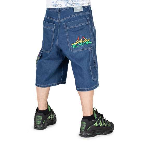 THE BLUESKIN BERMUDA BAGGY RASTA blu SCURO