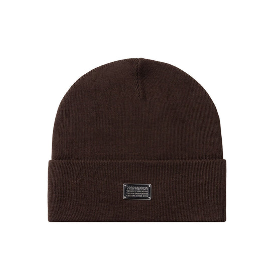 PROPAGANDA Label Metal Plaque Beanie Coffee