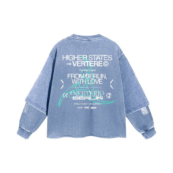 VERTERE HIGHER STATES TWO SLEEVE SWEATER - WASHED GREY