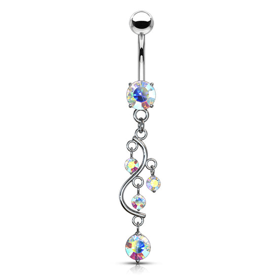 PIERCING OMBELICO CON PENDENTE VINE DANGLE ambra