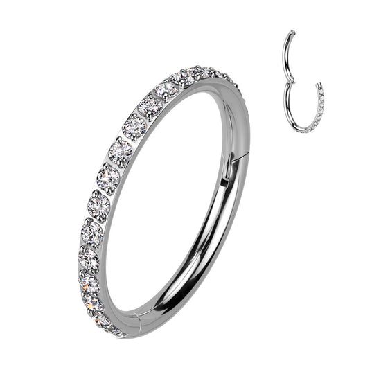 Piercing naso/elix Segment Hoop Rings with CNC Set CZ Paved