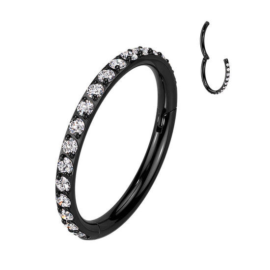 Piercing naso/elix Segment Hoop Rings with CNC Set CZ Paved