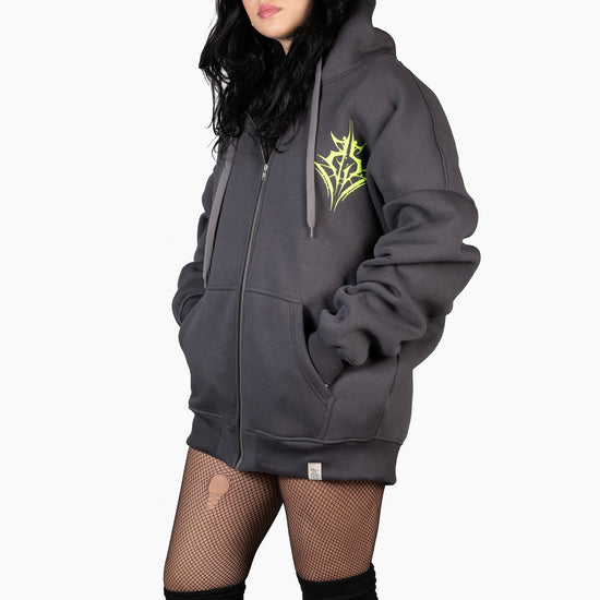 FELPA ZIP BLUESKIN LOGO FLUO