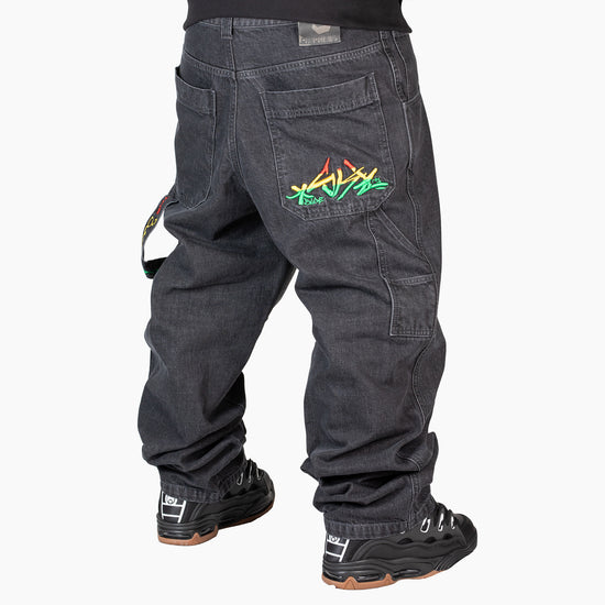 JEANS THE BLUESKIN BAGGY BLACK RASTA