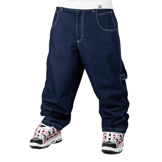 NEW! Jeans Baggy Uomo The Blueskin Warrior Raw Denim Eco Wash Logo Red