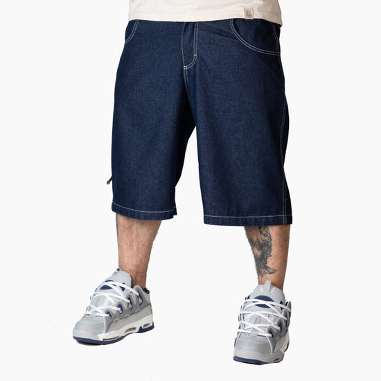 Jeans Bermuda Uomo Baggy Blueskin Wareko - Denim Blu Eco Wash Streetwear