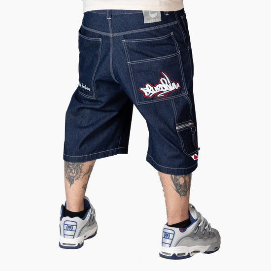 Jeans Bermuda Uomo Baggy Blueskin Wareko - Denim Blu Eco Wash Streetwear